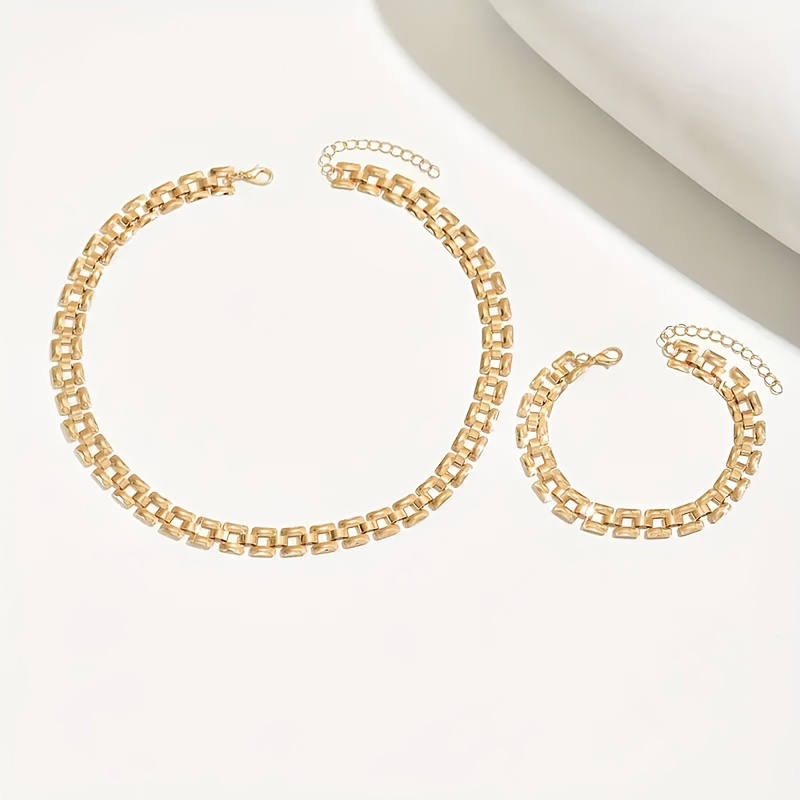 2pc Luxury Women's Leisure Party Bracelet & Necklace Set